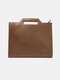 Men PU Leather Large Capacity 13.3 Inch Laptop Bag Briefcases Handbag Crossbody Bag - Brown