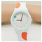 Cute Trendy Watch Candy Colors Plastic Heart Spot Watch para Mulheres Crianças - laranja