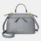 Women Design Solid Handbag Multifunction Crossbody Bag - Grey