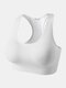 Women Tank Top Wireless Full Coverage Breathable Plain Sports Yoga Bra - White