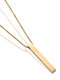 Trendy Simple Slender Cuboid-shaped Pendant Stainless Steel Necklace - Gold