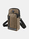 Men's Oxford Cloth Outdoor Sports 6.5 Inch Mobile Phone Bag Shoulder Messenger Bag Arm Bag Waist Bag - Khaki