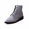 Vintage Black Gray Lace Up Ankle Flat Boots - Grey
