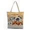 Canvas Cute Cat Pattern Tote Handbag Shoulder Bag For Women - 3