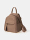 JOSEKO Women's Faux Leather Simple Fashion Casual Soft Leather Backpack - Khaki