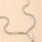 Trendy Classic 26 English Alphabet Necklace Silver Alloy Diamond Mount Initial Alphabet Necklace Jewelry - 22