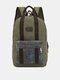 Men Canvas Fabric Vintage Large Capacity Backpack Outdoor Working Casual Laptop Bag - Green