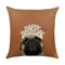3D mignon chien motif lin coton housse de coussin maison voiture canapé bureau housse de coussin taies d'oreiller - #23