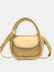 Women Faux Leather Simple Mini Phone Bag Headphone Bag Lipstick Bag Crossbody Bags - Yellow