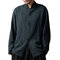 Vintage Chinese Style Stand Collar Casual Loose Shirt for Men - Blue