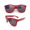 American Flag US Patriotic Design Plastic Shutter Glasses Shades Sunglasses for Independence Day Party Decoration - Red