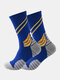 Men Cotton Contrast Color Letters Pattern Sports Socks Breathable Non-slip Socks - Royal Blue