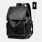 Men Waterproof Large Capacity USB Charging Earphone Hole Backpack - Black