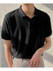 Mens Knitted Rib Pullover Golf Shirt - Black