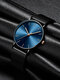 11 Colors Stainless Steel Men Vintage Business Watch Splashproof Decorated Pointer Quartz Watch - Black Case Rose Gold Pointer Blu