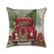 Retro Cartoon Christmas Santa Linen Throw Pillow Case Home Sofa Christmas Gift Art Decor - #4