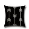 Almofada de travesseiro de linho seta preta geométrica onda ponto preto e branco cruz geometria sem núcleo carro decoração de casa fronha - #8