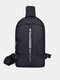 Men's Nylon Business Casual Messenger Bag Large Capacity Lightweight Shoulder Bag - Black