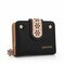 Women  PU Leather Multi-slots Short Wallet Card Holder Purse - Black