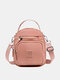 JOSEKO Women's Nylon Simple Fashion Handbag Shoulder Bag Solid Color Lightweight Crossbody Bag - Pink