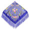 Cotton And Linen Printing Shawl Square Scarf Headscarf Tassel Scarf - WJ14 Royal Blue