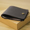 Vintage Genuine Leather Simple Mini Wallet Card Holder - Black