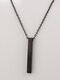 Trendy Simple Slender Cuboid-shaped Pendant Stainless Steel Necklace - Black