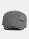Menico Men Cotton Outdoor Breathable Sunshade Short Brim Casual Vintage Forward Hats Beret Flat Caps - Gray