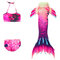 3Pcs Girls Mermaid Swimsuit Bikini Set For 4Y-13Y - 6