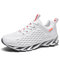Men Knitted Fabric Breathable Sports Casual Running Sneakers - White