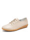Women Casual Lace-up Soft Comfy Driving Shoes - Apricot