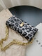 Women Vintage Chain Zebra Leopard Pattern Print Handbag Shoulder Bag - 2