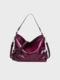 Women Retro Large Capacity Handbag Shoulder Bag Tote - Purple