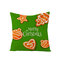 Merry Christmas Gingerbread Man Linen Throw Pillow Case Home Sofa Christmas Decor Cushion Cover - #11