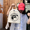 New Ins Canvas Shoulder Bag Vintage Sense Girl Bag College Wind Campus Student Small Backpack - White