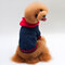 Dog Hoodies Sweater Cotton Color Matching Puppy Sports Teddy Clothes  - Deep Blue