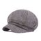 Women Adjustable Vintage Cotton Newsboy Cap Warm Beret Cap Comfortable Flat Cabbie Hat Octagonal Cap - Grey
