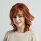 Orange Red Real Human Short Hair Wigs Curly Tail Fashion Women Hair Wig - 01