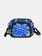 Women Embroidered Purse Cellphone Wallet Crossbody Bag Mini Shoulder Bag - Dark Blue