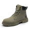 Men Brief Non-slip Hear Wearing Lace Up Work Casual Ankle Boots - Green