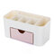 Boîte de maquillage de bureau en plastique simple avec rangement de bureau de boîte à bijoux multifonction de tiroir - Rose