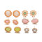 Orecchini a bottone con strass intarsio di perle geometriche vintage Set di orecchini a goccia d'acqua opale - Oro