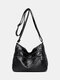 Women PU Leather Large Capacity Anti-theft 6.5 Inch Phone Bag Crossbody Bags Shoulder Bag - Black