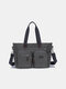 Men's Business Briefcase Laptop Canvas Bag Simple Fashion Casual shoulder Bag Tote Bag - Dark Gray