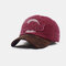 Fashion Baseball Cap Retro Sun Hat Embroidery Hats For Outdoor - Wine Red