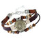 Vintage Twelve Constellations Bracelet Real Leather Couple Bracelet Beaded Multi Layer Bracelet - 12