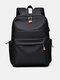 Men Nylon Brief Large Capacity Waterproof USB Fashion Backpack - Black