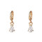 4 Colors Trendy Geometric Drop-shaped Pendant Earring Gemstone Shine Ear Drop Elegant Jewelry - White