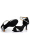 Women Latin Dance Social Dance Square Dance Gold Splicing Soft Sole Sandals Dancing Heels - Silver - 5cm