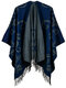 Casual Floral Print Tassel Shawl Cardigan for Women - Dark Blue